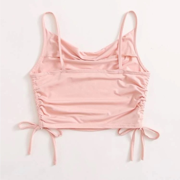 SHEIN Solid Drawstring Side Crop Cami Top - Picture 2 of 4